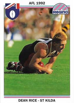1992 AFL Regina #33 Dean Rice Front